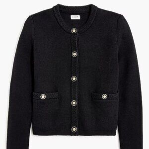J. Crew Factory Black cotton lady jacket cardigan sweater
